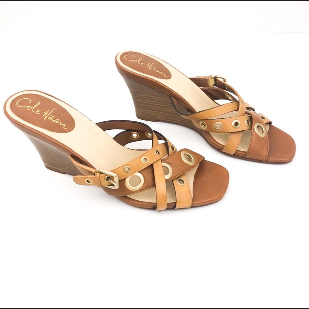 Cole Haan Nike Air Leather Wedge Sandle size 6.5